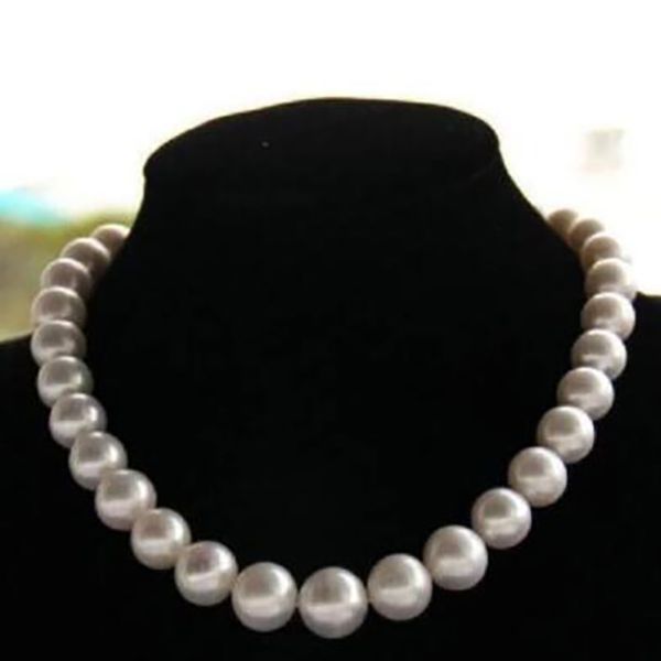 Noble Jewelrr 10-11 mm natürlicher tahitianischer Südsee weißer Perlenkette 45 cm 14k