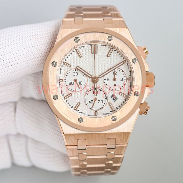 Designer A Gold Mens Watch Super Long Quartz Watch 41 -мм ремешка из нержавеющей стали.