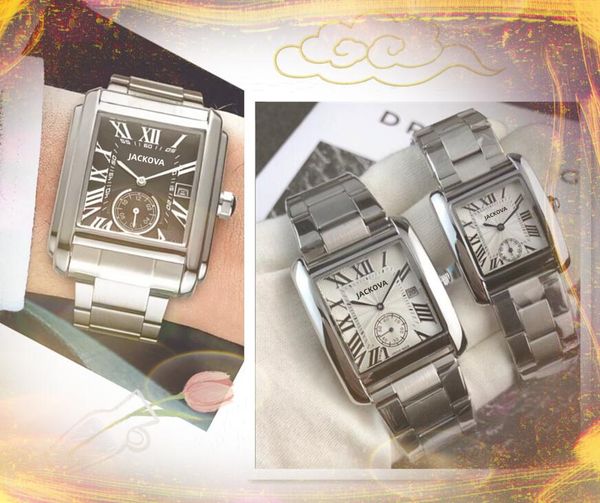 Orologio a tre perni orologi donna uomo sub quadrante lavoro serie serbatoio popolare quadrante romano quadrato caratteristica boutique party cronografo al quarzo carica batteria regali orologio da polso