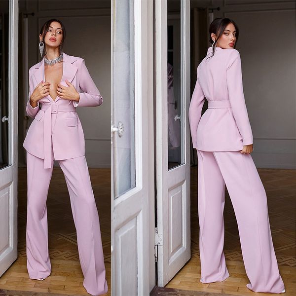 Designer Pink M￣e da Pantera de noiva Suits Formal Lady Blazer Desgas