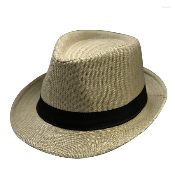 Boinas de verão fedora chapéu para homens elegantes elegantes vintage Black Women White Red Brim 1920s Panamá Top Jazz Beach Unissex Classic Cap