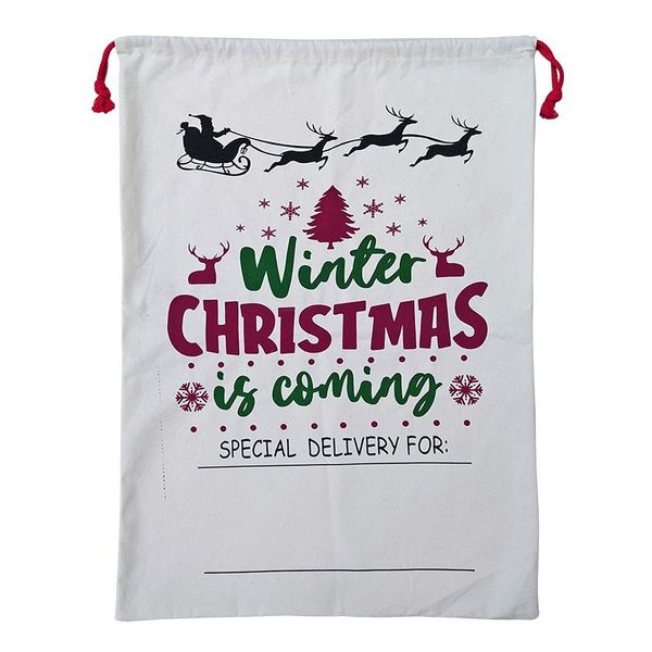 Weihnachten Geschenk Wrap Tasche Sack Kordelzug Santa Ankunft Claus Lagerung Süßigkeiten Taschen Große Weihnachten Geschenk Halter Party RRC441
