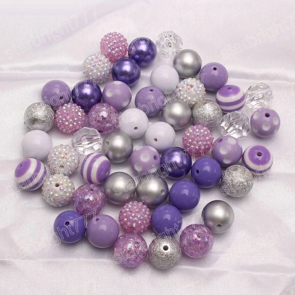 50pcs çocuklar bebek tıknaz bubblegum boncuklar diy gevşek akrilik rhinestones vintage mücevher aksesuarları kitleri gelişimsel oyuncaklar