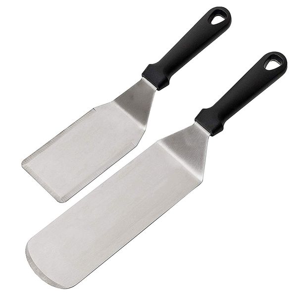 Peças de panela de utensílios de cozinha de grau de aço inoxidável de aço inoxidável raspador de griddle e panqueca flipper ou hambúrguer rupner para churrasqueira churrasqueira 221114