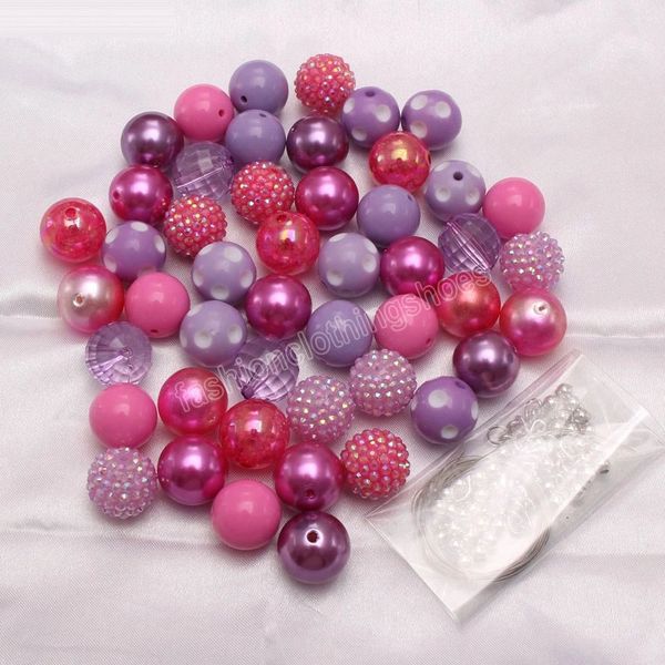 Baby Kinder Schmuck Zubehör lose runde klobige Acrylperlen bunte DIY Strass Perlen Kits Entwicklungsspielzeug