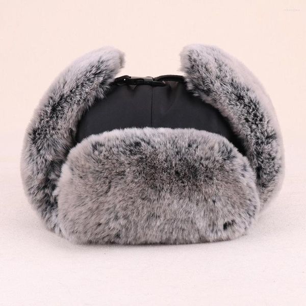 Berets Retro Black Winter Bomber Hat Faux Murflaps Lapper Trooper теплое холодное доказательство русская Ushanka Outdoor Hunting Snow Ski Caps