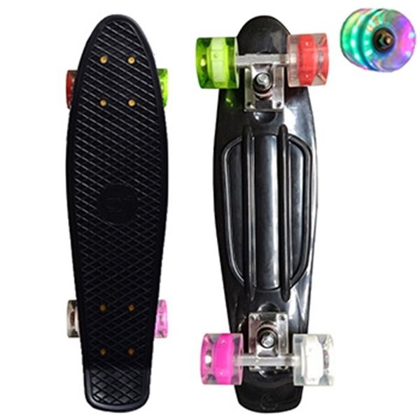 Scooter parçaları aksesuarları jusenda kaykay mini longboard tek rocker 22 çocuk kruvazör pastel kuruş tahtası yanıp sönen tekerlekler rulmanlar kamyon 221116