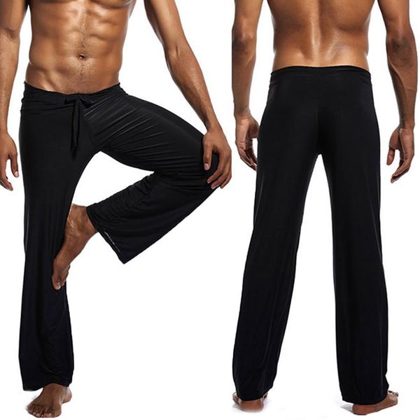 Erkekler Pantolon Erkekler Sıradan Düz Renk Düşük Belli Drawstring Gevşek Yoga Pantolon 221116