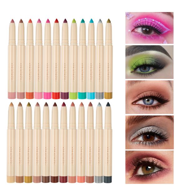 22 Farben Lidschattenstift Glitzer Eyeliner Stift Wasserdichter Lidschatten Eyeliner Bleistift