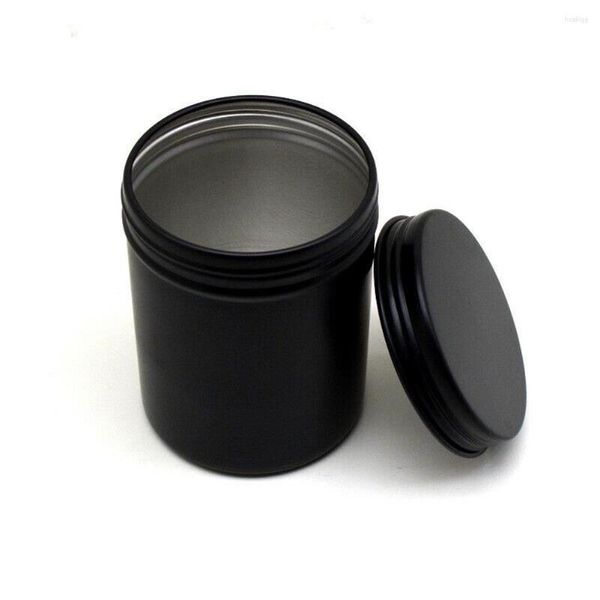 Garrafas de armazenamento 200ml, redondas, pretas foscas, frascos de vela de metal, recipientes vazios, estanho para derreter cera, kit diy333o