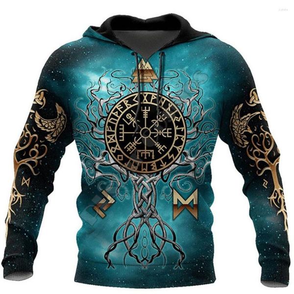 Herren Hoodies 2022 Viking Symbol 3D Gedruckt Herren Hooides Sweatshrits Frühling Herbst Langarm Harajuku Mit Kapuze Straße Hip-Hop Unisex