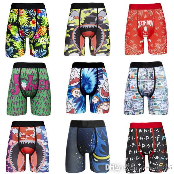 Shorts famosos masculinos com bolsas Halloween Christmas Lingerie Sexy Gelo Silk Boxers de secagem rápida calça de roupas íntimas respiráveis ​​da marca