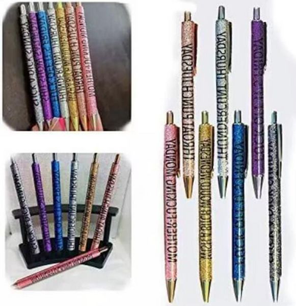 Fai da te Aggiungi perline Penne divertenti Forniture per pittura 7 pz / lotto Studente Beadable Plastica Ballpoints Penna a sfera con perline Regali di Natale promozionali Commercio all'ingrosso creativo P1116