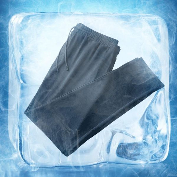 Pantaloni da uomo Moda Estate Vita media Elastico in vita Dritto Nono assorbe il comfort del sudore Ice Cool Pantaloni da uomo larghi per l'esterno quotidiano 221116