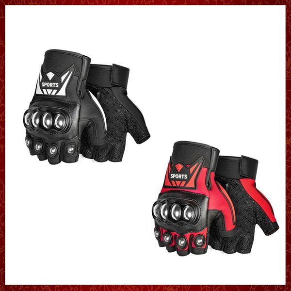 ST214 Motosiklet Parmaksız Eldivenler Erkekler İçin Kadınlar Moto Eldiven Yarışı Yarım Parmak Kırmızı Eldivenler Unisex Yaz Guantes Motokros