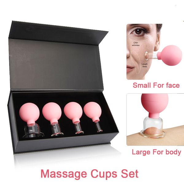 Outros itens de massagem 2/4 PCs Gua Sha Sha A vácuo Copas de Cupping Definir terapia de levantamento de pele de remoção de rugas para o corpo Beauty Face Care 221116