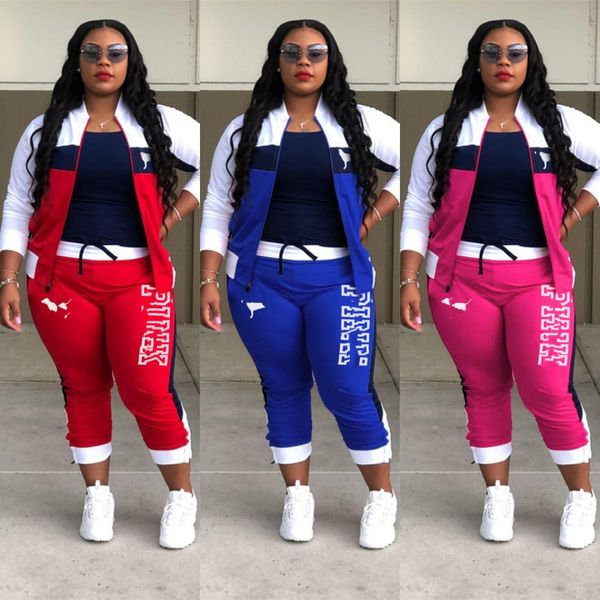 2024 Designer Marca Mulheres Tracksuits Jogging Ternos Rosa Imprimir Duas Peças Set Manga Longa Sweatsuits Jaqueta Calças Patchwork Outfits Outono Inverno Roupas Casuais 8964-0