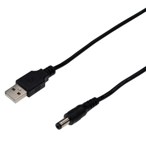 1M 5V 2A USB 2.0 Bir Erkek - DC 5.5x2.1mm 5 Volt Namlu Kriko Güç Kablosu