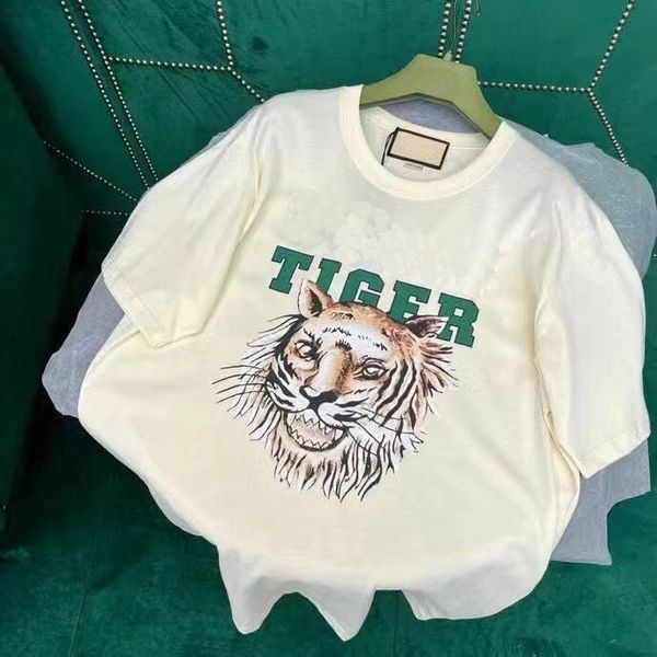 Tiger Design Men's T-shirt Letter Style Tops Pullover Tees