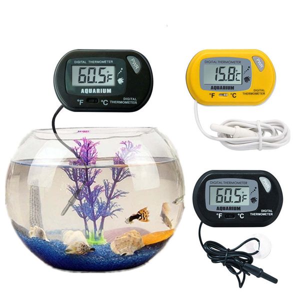 Outros suprimentos para animais de estimação Tanque de peixes aquário Termômetro digital Medidor de temperatura de répteis LCD à prova d'água para tartaruga Manter 221114