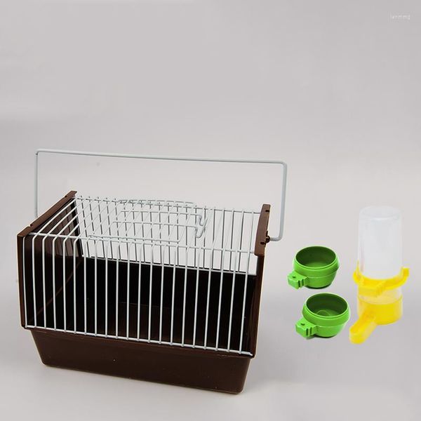 Gaiolas de pássaros penduram alimentador de gaiola de gaiola Mini Stainsteel Metal Canary Parrot Aviary Nidos para Pajaros Pigeon Supplies DL60NL