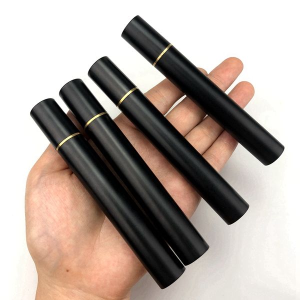 Tubo pre-roll in plastica nera ABS Tubo pre-roll per fumo Barattolo con sigillo vuoto Custodia portatile per riporre oggetti Scatola per pacchetti Rolling Handroller Portasigari Portasigari Bottiglia di erbe per tabacco