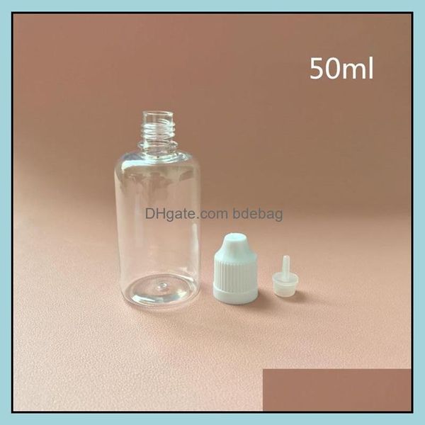 Verpackungsflaschen Kunststoff Eliquid Flasche L 5 ml 10 ml 15 ml 20 ml 30 ml 50 ml 100 ml Dropper Kindersichere Haustiernadelflaschen Lange und dünne Spitze Dhubd