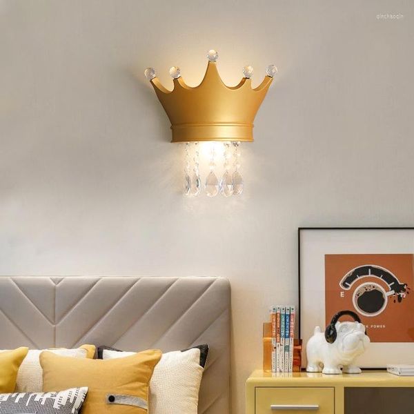 Lampada da parete 2022 Modern LED Imperial Crown Camera dei bambini Comodino Crystal Style Creative Living Moe Lighting