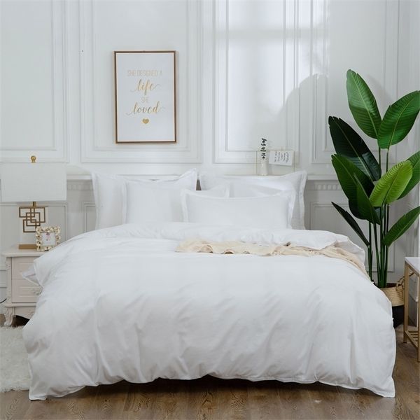 Defina a cama Branco de Tampa de Duvet White El Duvet Sólido geométrico preto cinza vermelho Conjunto simples 2 ou 3 PCS menino adolescente adulto 221116