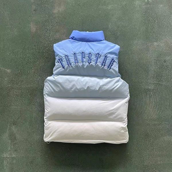 Designer Felpa con cappuccio da uomo Giacca da donna Gilet Stesso stile Gilet Trspstar Ricamo caldo Nuovo blu bianco sfumato Piumino Colletto senza maniche Qualità superiore Oversize