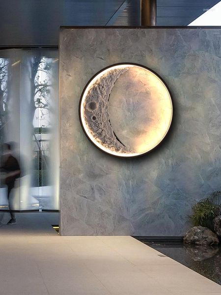 Люстры светодиодная лампа Луна Пейзаж современный крыльцо наружную стену Внутренняя легкая световая садовая вилла IP65 Водонепроницаемый алюминий