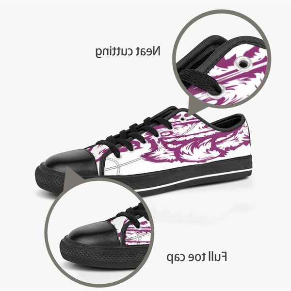 Männer Frauen DIY Custom Shoes Low Top Canvas Skateboard -Sneaker Triple Black Customization UV Druck Sport Sneaker KELE158