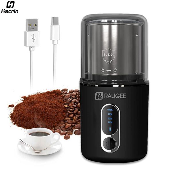 Capsule Macchina caffettiera Macinacatura elettrica Elettrico Automatico Millindica per chicco portatile portatile ricaricabile in acciaio inossidabile PM06 Mulino per caffè espresso 221117