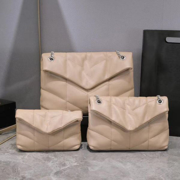 7A дизайнерские сумочки горячая квадратная жирная сумка с жирной цепью настоящая кожаная женская сумочка с большой пустой сумкой на плечах 23 см 29 см и 32 см стеганой сумки для мессенджера Крест кузов с кроссовым телом