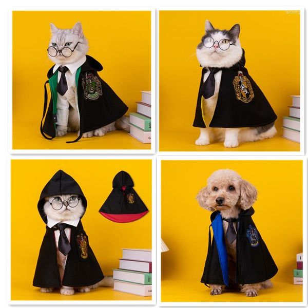 Costumi per gatti Vestiti di Halloween per animali domestici Mantello Cosplay Mantello College Abbigliamento natalizio Costume per cani Scialle per gatti 2022