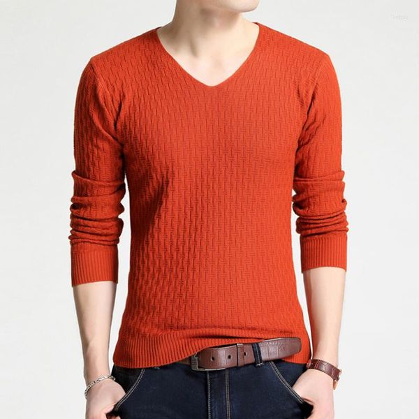 Männer Pullover Einfarbig Pullover Männer V-ausschnitt Pullover Langarm Shirt Herren 2022 Herbst Casual Kleid Marke Kaschmir strickwaren