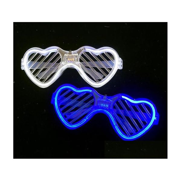 Party Dekoration LED Leuchten Shutter Shades Sonnenbrille Neon Brillen Party Dekoration Blinkendes Herz Leuchtende Gläser Für Adts Kinder D Dhgjz