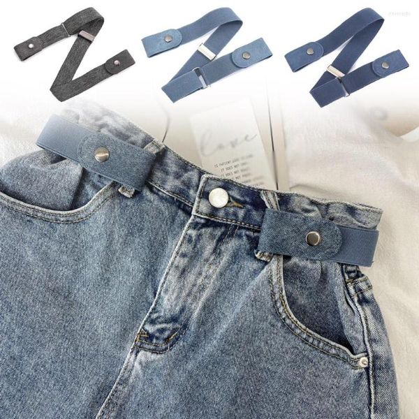 Cinture Donna Invisibili Senza Fibbia Cintura Pigra Senza Cuciture Jeans Elastici Selvaggi Decorazione Moda Vento Unisex