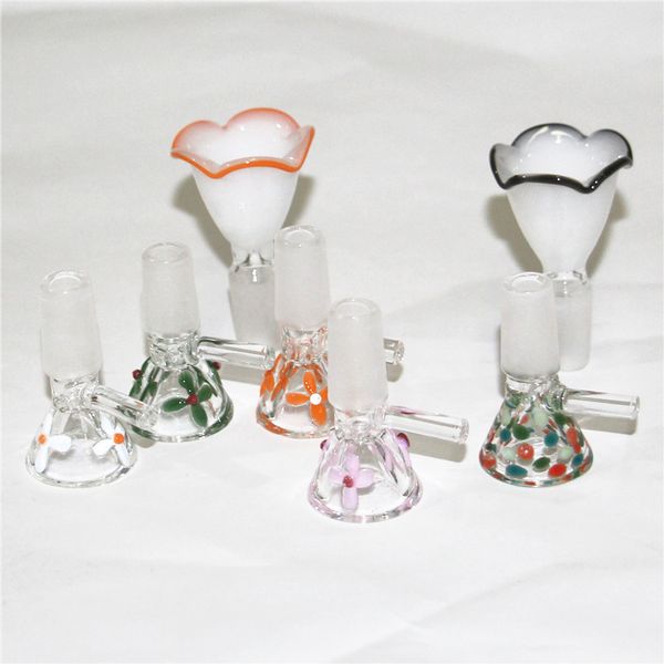 Gro￟handel Rauchschalen 14 mm 18 mm m￤nnliche Glasschale Trockener Kr￤uterbl￼tenschieberschalen f￼r Wasserbongs