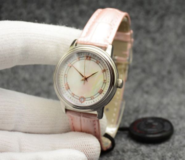 Новый De Ville Prestige Watch Automatic Mechanical Silver Shell Dial Deal Pink Leather Brap Date Sapphire Glass 32 -мм женский Miyota 2813 Designers Watch Designers