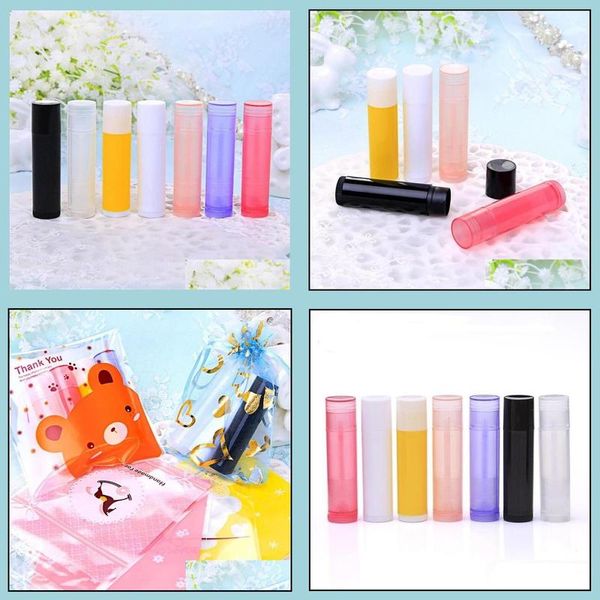 Lagerung Flaschen Gläser 5 ml Kosmetik Leere Chapstick Lip Gloss Lippenstift Balsam Tube und Kappen Behälter 7 Farben DIY Drop Lieferung 2021 Dhxgu