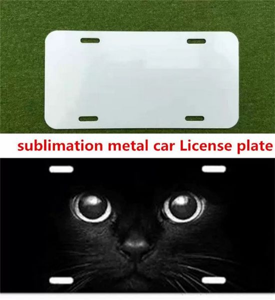 Sublimation Blanko Metall Auto Nummernschild Materialien Hot Heart Transferdruck DIY benutzerdefinierte Verbrauchsmaterialien 29,5 x 14,5 cm FY7670 ss1117