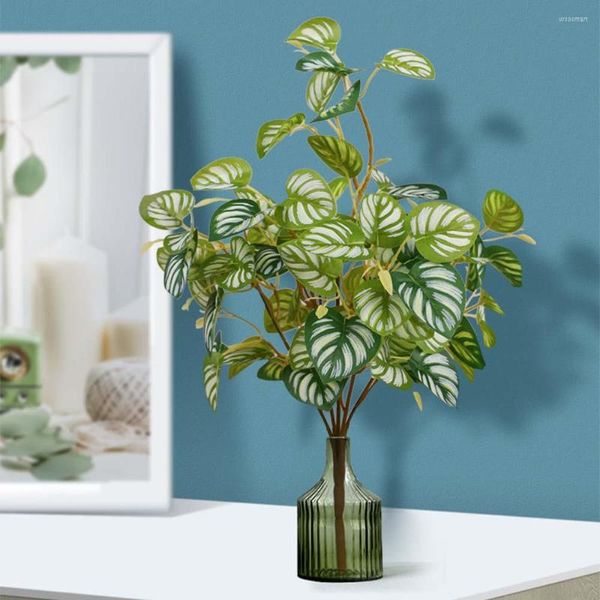 Flores decorativas Plantas artificiais plásticas para decoração de casa Faux Wall Grass Jungle Party Party Greenery Garden Decoration