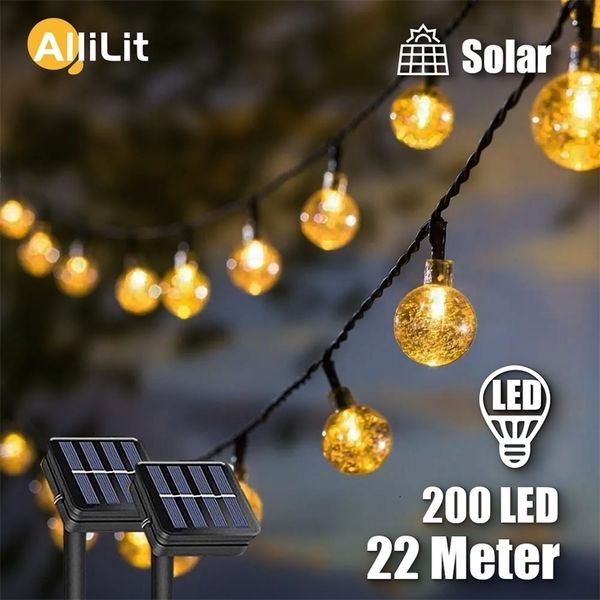 Decorazioni da giardino String Light Solar 200 LED Fairy s Outdoor Wedding Decoration Lampada 22M IP65 Ghirlanda impermeabile Natale 221116