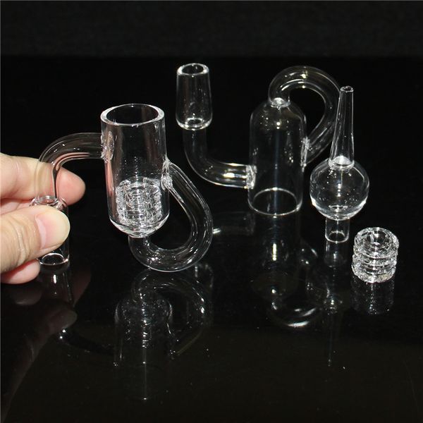 Fumo 10mm 14mm 18mm Diamond Knot Quartz Loop Bangers Nail 45 90 gradi Quartz Banger Nails per bong in vetro Ash Catcher Dab Rigs