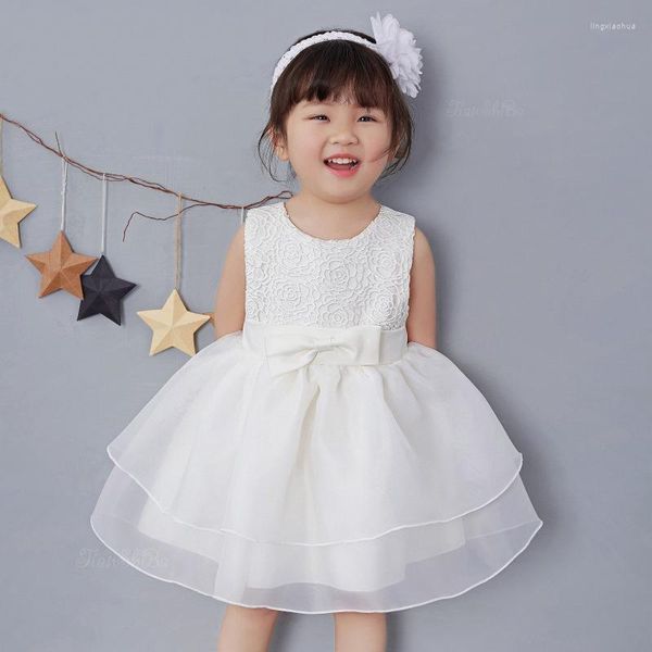 Mädchen Kleider Vintage Spitze Baby Hochzeit Festzug Kleid Kleinkind Prinzessin Kleine Mädchen 1 Jahr Geburtstag Party Geboren Taufkleider