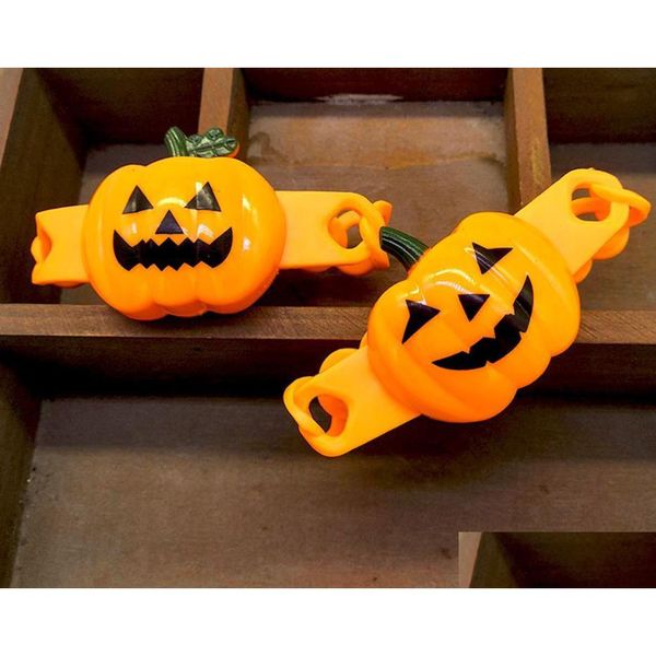 Favor Favor Favor Bracelets de Halloween Favores de Partema Favores LED LED Light Up Pumpkin Bangle Treats Candy Goodie Bag Stuffers Delive Delive Dhvfb