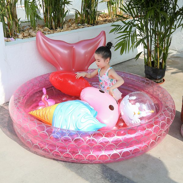 Tubi galleggianti gonfiabili Sirena Piscina rotonda Cuscino d'aria galleggiante per bambini 90 120 150 cm Giocattolo per bambini 221114
