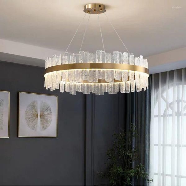 Lustres modernos lustre de cristal de ouro para sala de jantar quarto lâmpada led luminárias de iluminação interna decoração de casa cristal