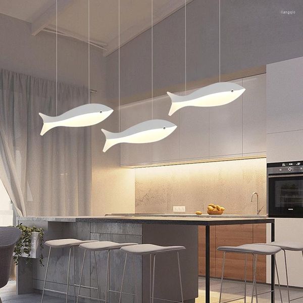 Pendelleuchten Moderne LED-Leuchten für Esszimmer Küche Zimmer Bar AC85-265V Home Indoor Fisch Deco Hängelampenbefestigungen